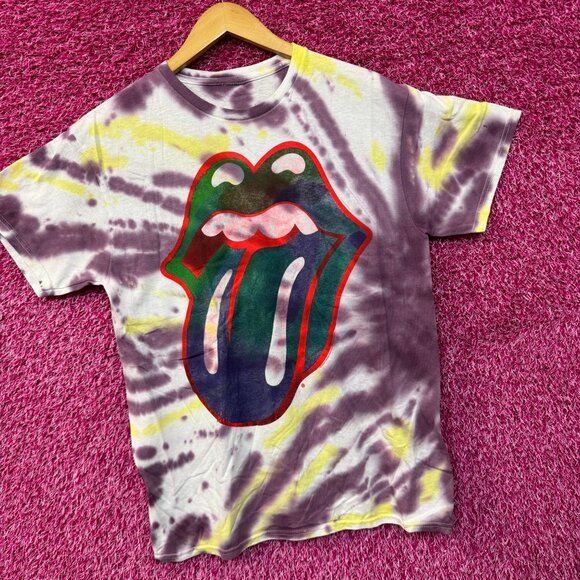 The Rolling Stones Psychedelic Hot Lips Rock Band Tie Dye M - Picture 3 of 6